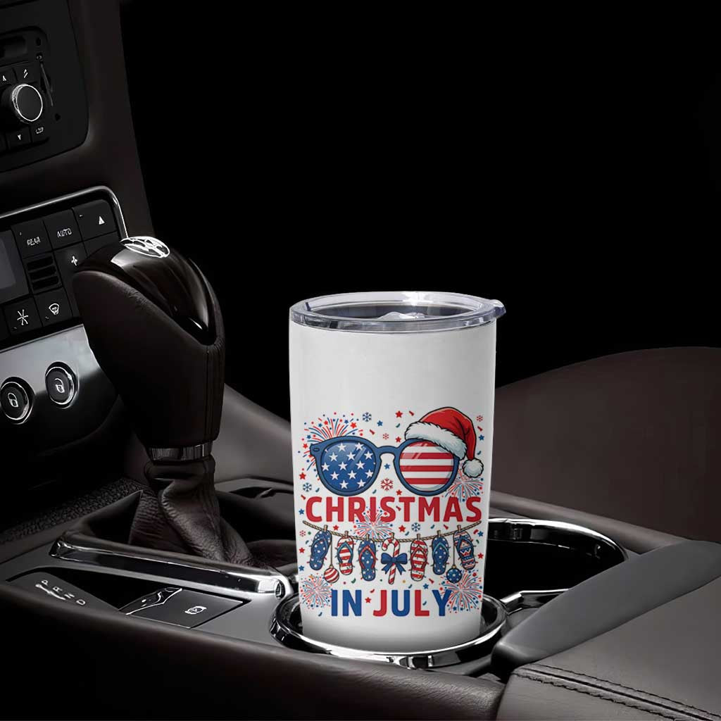 Patriotic USA Sunglasses Christmas In July Graphic Tumbler Cup