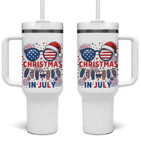 Patriotic USA Sunglasses Christmas In July Graphic Tumbler With Handle