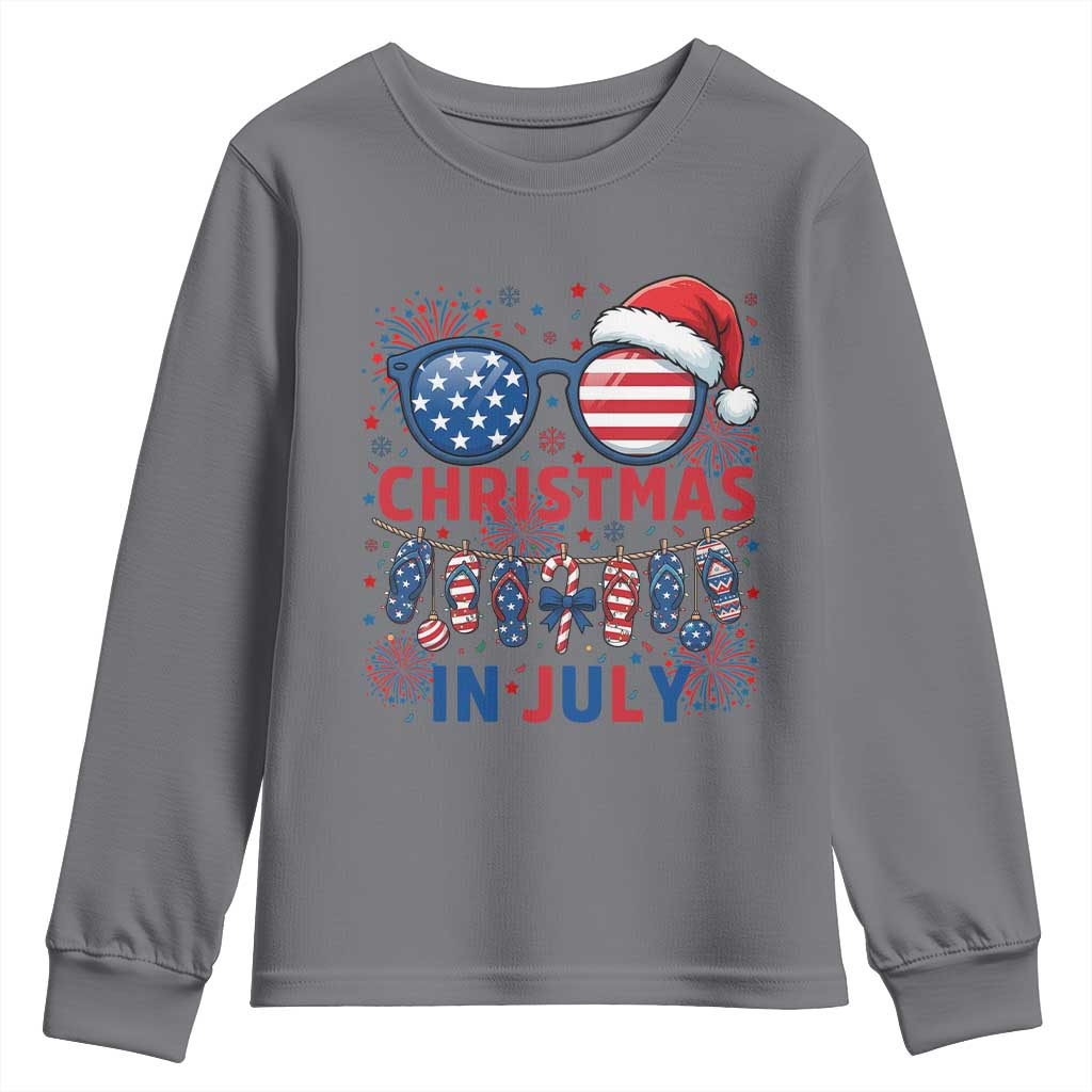 Patriotic USA Sunglasses Christmas In July Graphic Youth Sweatshirt