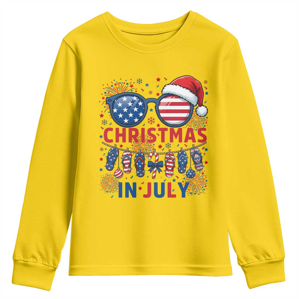 Patriotic USA Sunglasses Christmas In July Graphic Youth Sweatshirt