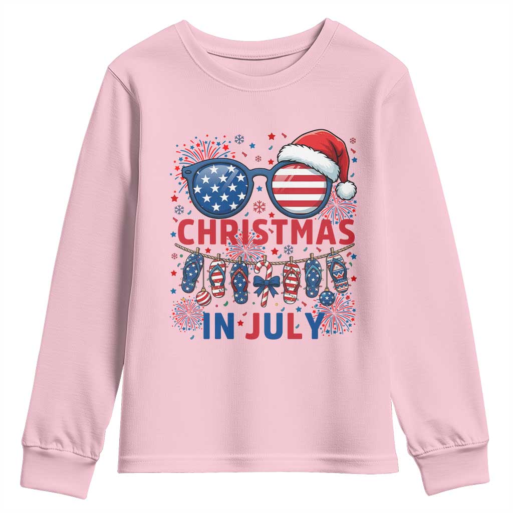 Patriotic USA Sunglasses Christmas In July Graphic Youth Sweatshirt