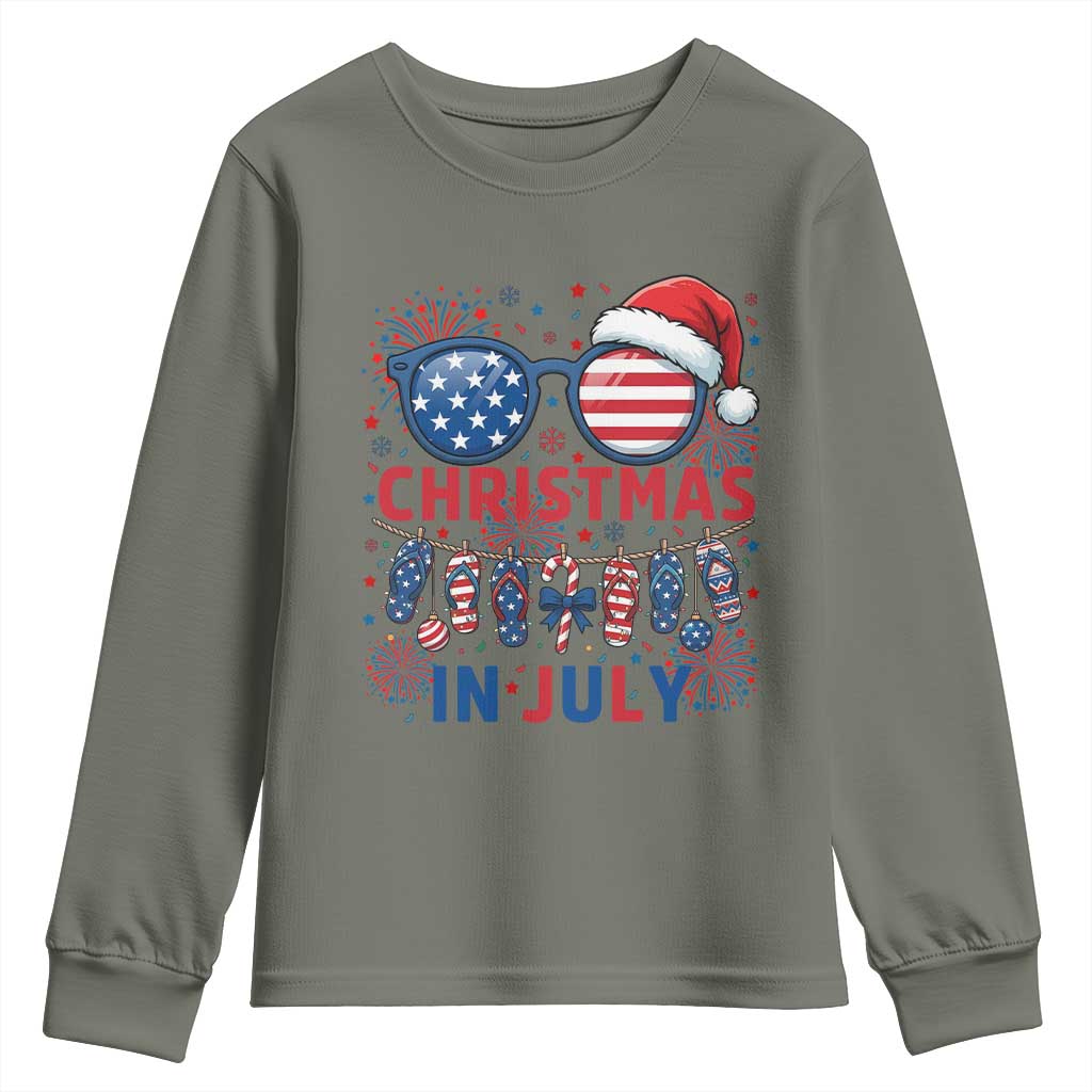 Patriotic USA Sunglasses Christmas In July Graphic Youth Sweatshirt