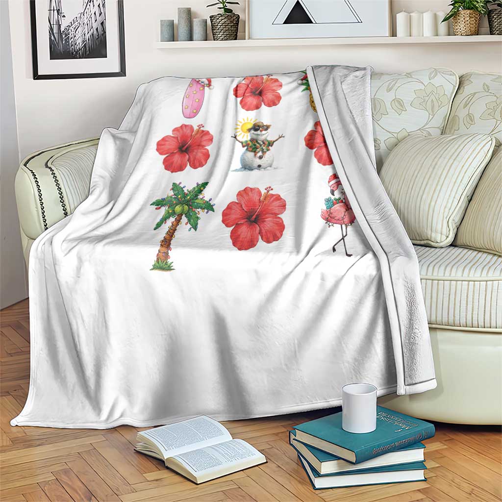 Christmas In July Throw Blanket Tropical Summer Beach Party Graphic