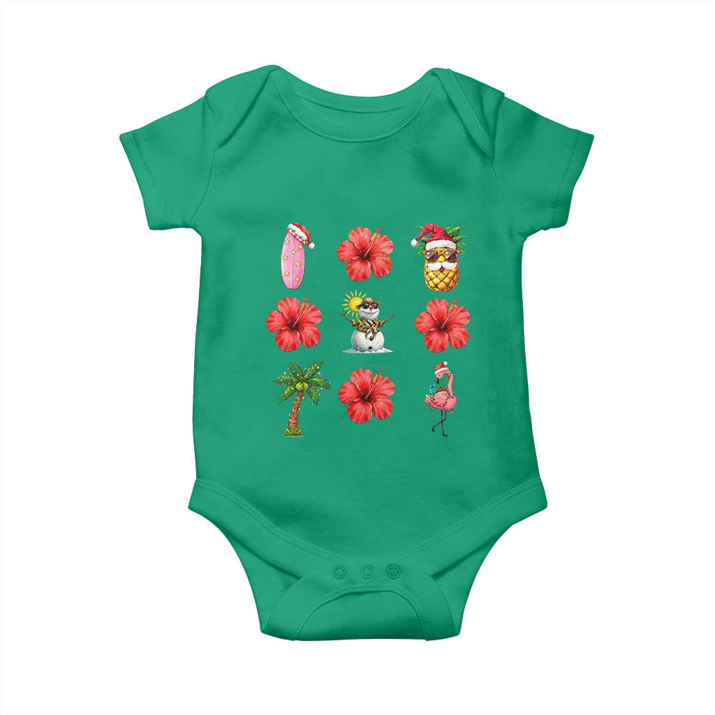 Christmas In July Baby Onesie Tropical Summer Beach Party Graphic