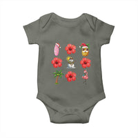 Christmas In July Baby Onesie Tropical Summer Beach Party Graphic