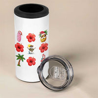 Christmas In July 4 in 1 Can Cooler Tumbler Tropical Summer Beach Party Graphic