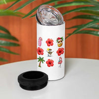 Christmas In July 4 in 1 Can Cooler Tumbler Tropical Summer Beach Party Graphic