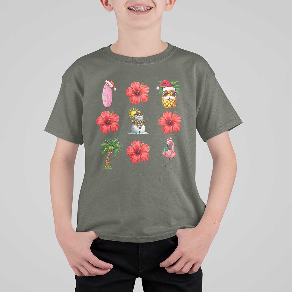Christmas In July T Shirt For Kid Tropical Summer Beach Party Graphic