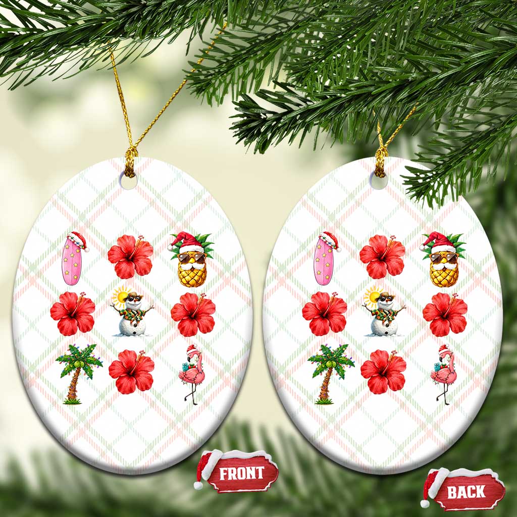 Christmas In July Ceramic Ornament Tropical Summer Beach Party Graphic