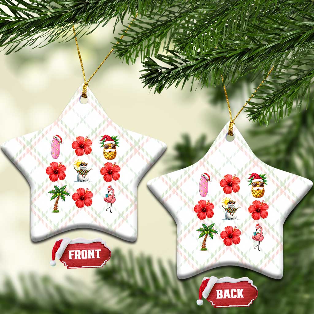 Christmas In July Ceramic Ornament Tropical Summer Beach Party Graphic