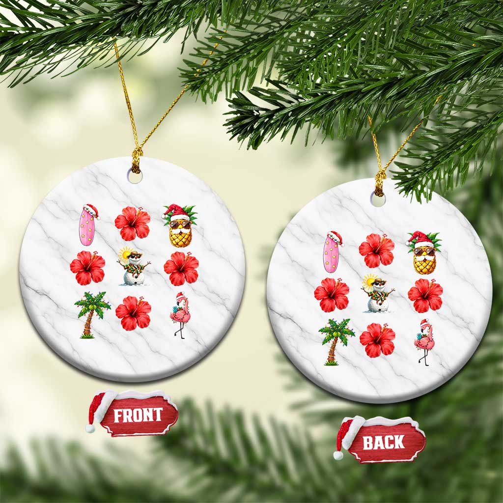 Christmas In July Ceramic Ornament Tropical Summer Beach Party Graphic