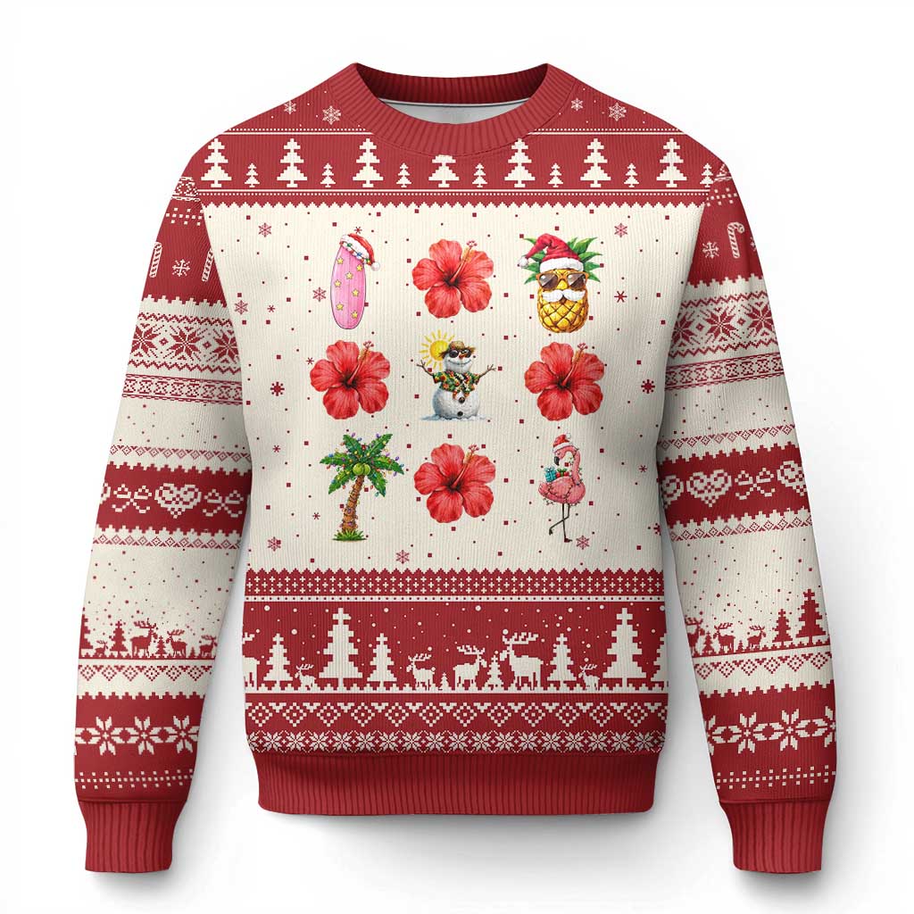 Christmas In July Ugly Christmas Sweater Tropical Summer Beach Party Graphic