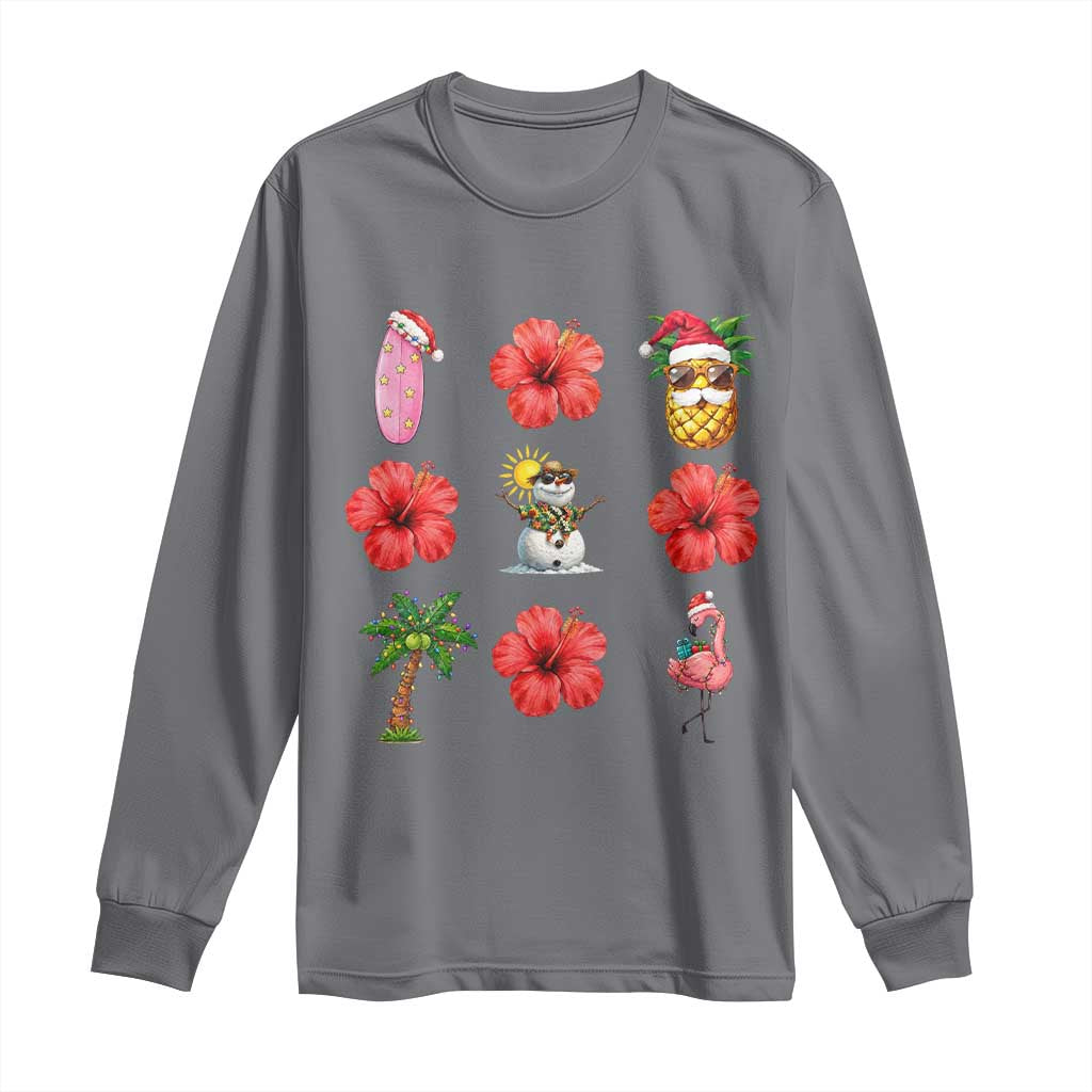 Christmas In July Long Sleeve Shirt Tropical Summer Beach Party Graphic