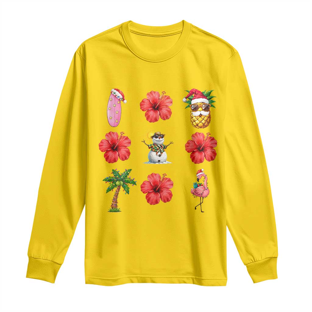 Christmas In July Long Sleeve Shirt Tropical Summer Beach Party Graphic