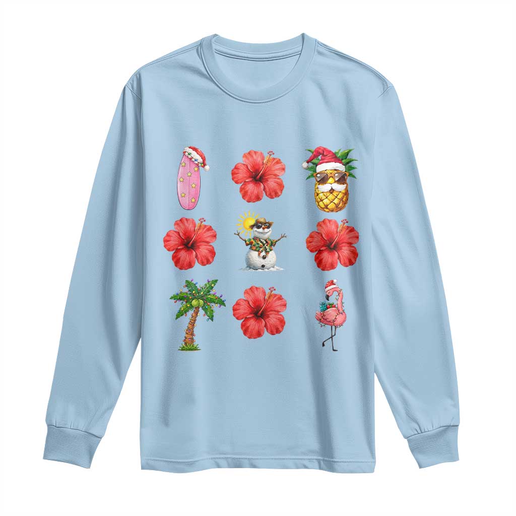 Christmas In July Long Sleeve Shirt Tropical Summer Beach Party Graphic