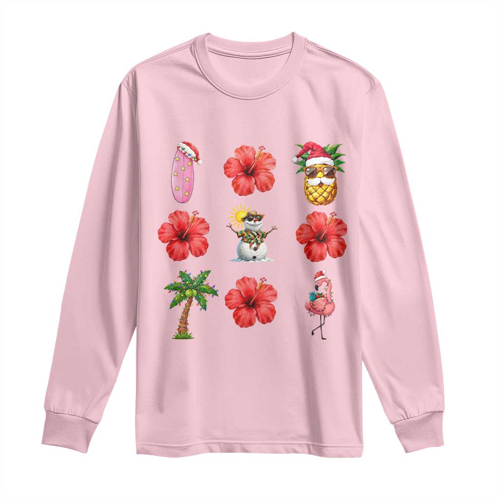 Christmas In July Long Sleeve Shirt Tropical Summer Beach Party Graphic