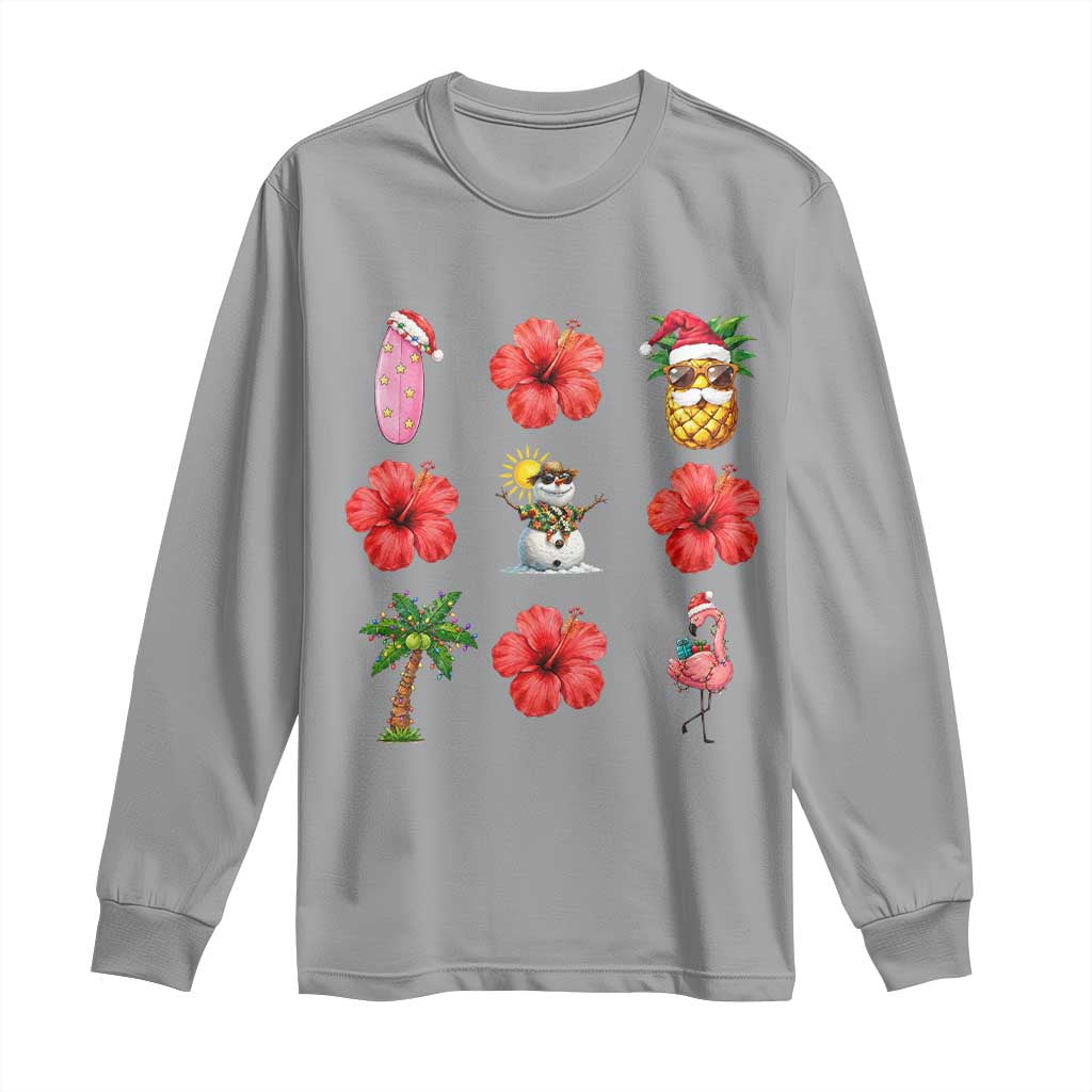 Christmas In July Long Sleeve Shirt Tropical Summer Beach Party Graphic