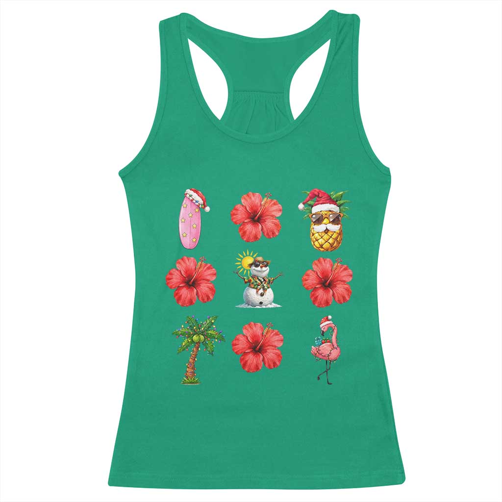 Christmas In July Racerback Tank Top Tropical Summer Beach Party Graphic