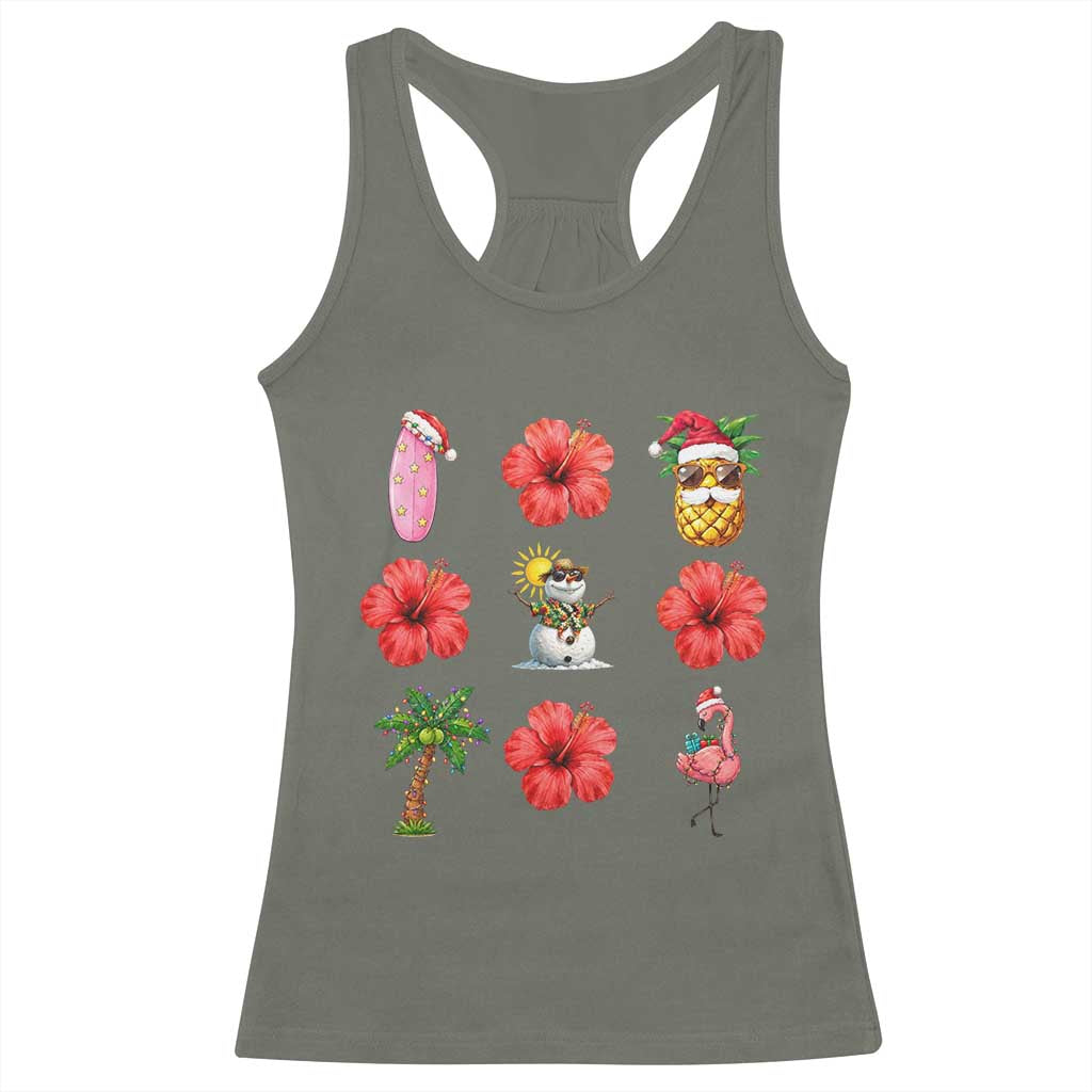 Christmas In July Racerback Tank Top Tropical Summer Beach Party Graphic