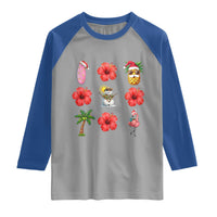 Christmas In July Raglan Shirt Tropical Summer Beach Party Graphic