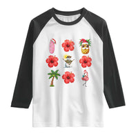 Christmas In July Raglan Shirt Tropical Summer Beach Party Graphic