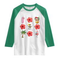 Christmas In July Raglan Shirt Tropical Summer Beach Party Graphic