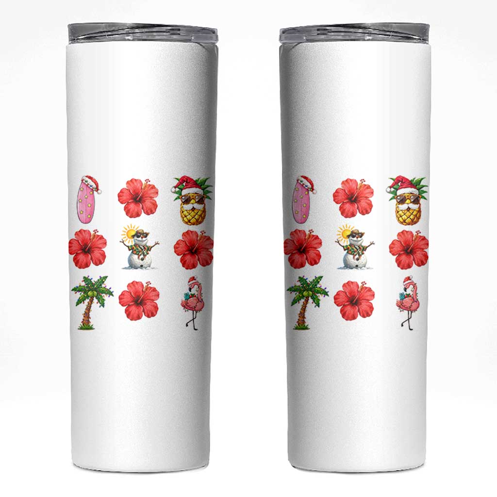 Christmas In July Skinny Tumbler Tropical Summer Beach Party Graphic