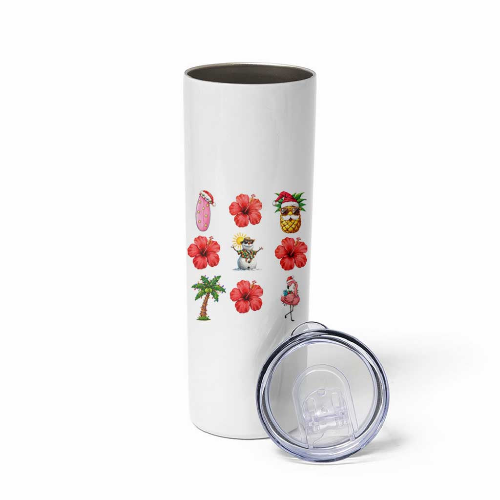 Christmas In July Skinny Tumbler Tropical Summer Beach Party Graphic
