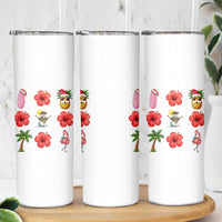 Christmas In July Skinny Tumbler Tropical Summer Beach Party Graphic