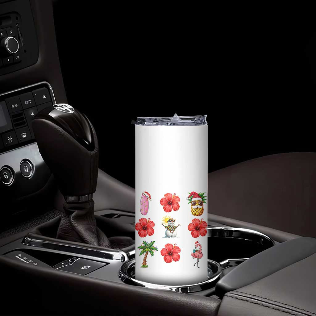 Christmas In July Skinny Tumbler Tropical Summer Beach Party Graphic