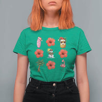 Christmas In July T Shirt For Women Tropical Summer Beach Party Graphic