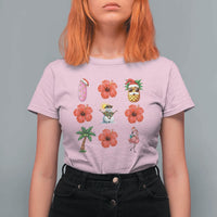 Christmas In July T Shirt For Women Tropical Summer Beach Party Graphic