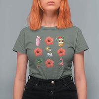 Christmas In July T Shirt For Women Tropical Summer Beach Party Graphic
