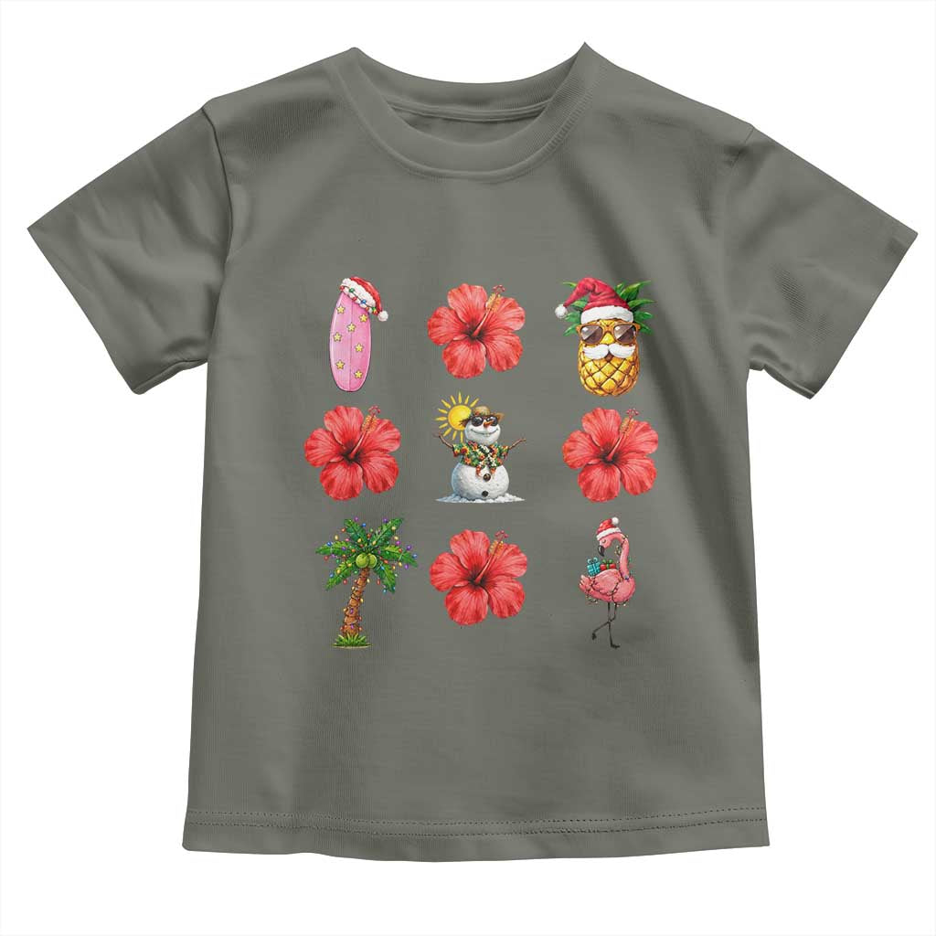 Christmas In July Toddler T Shirt Tropical Summer Beach Party Graphic