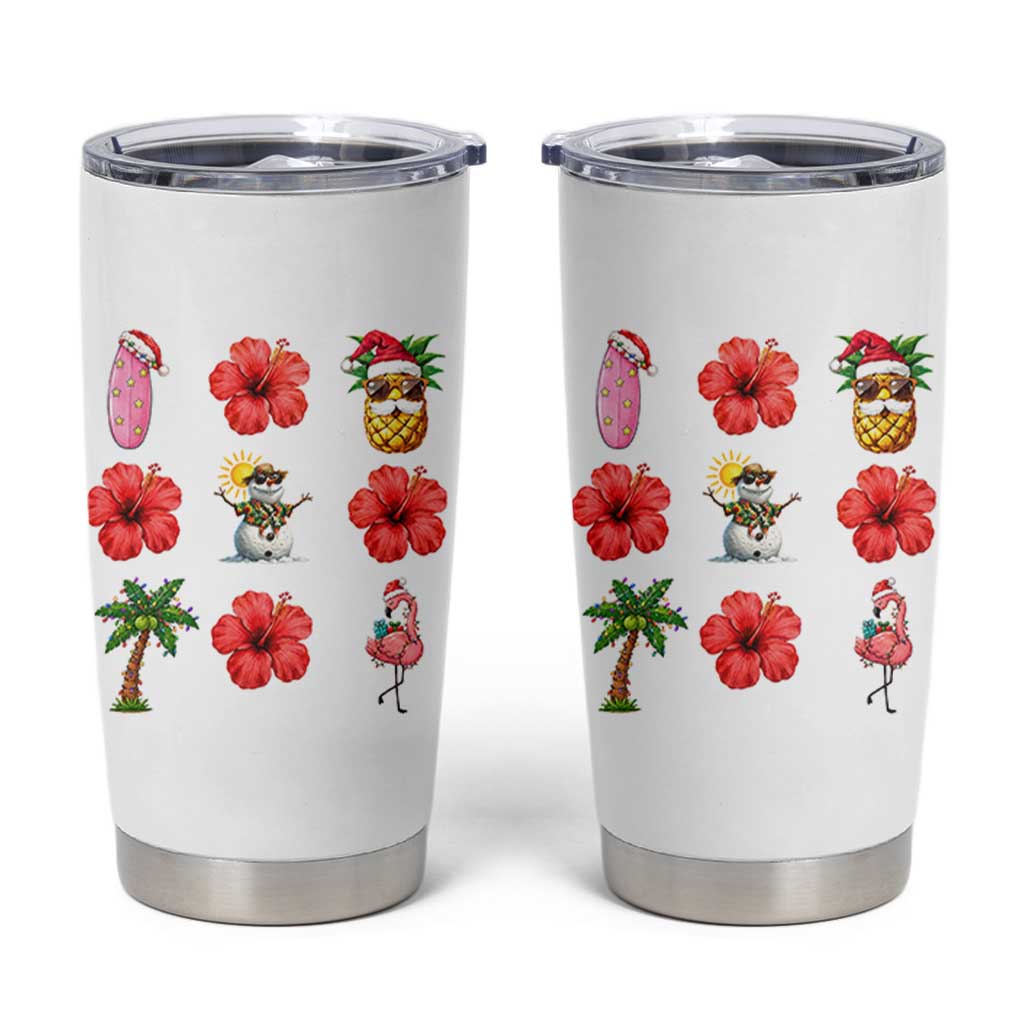 Christmas In July Tumbler Cup Tropical Summer Beach Party Graphic