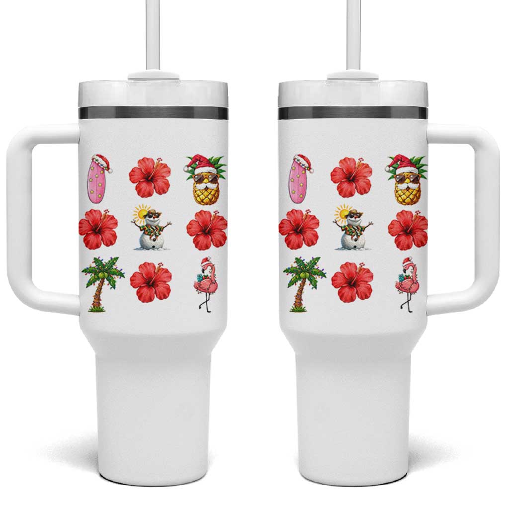 Christmas In July Tumbler With Handle Tropical Summer Beach Party Graphic