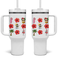 Christmas In July Tumbler With Handle Tropical Summer Beach Party Graphic