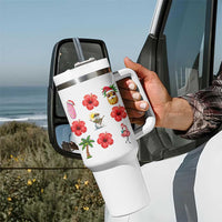 Christmas In July Tumbler With Handle Tropical Summer Beach Party Graphic