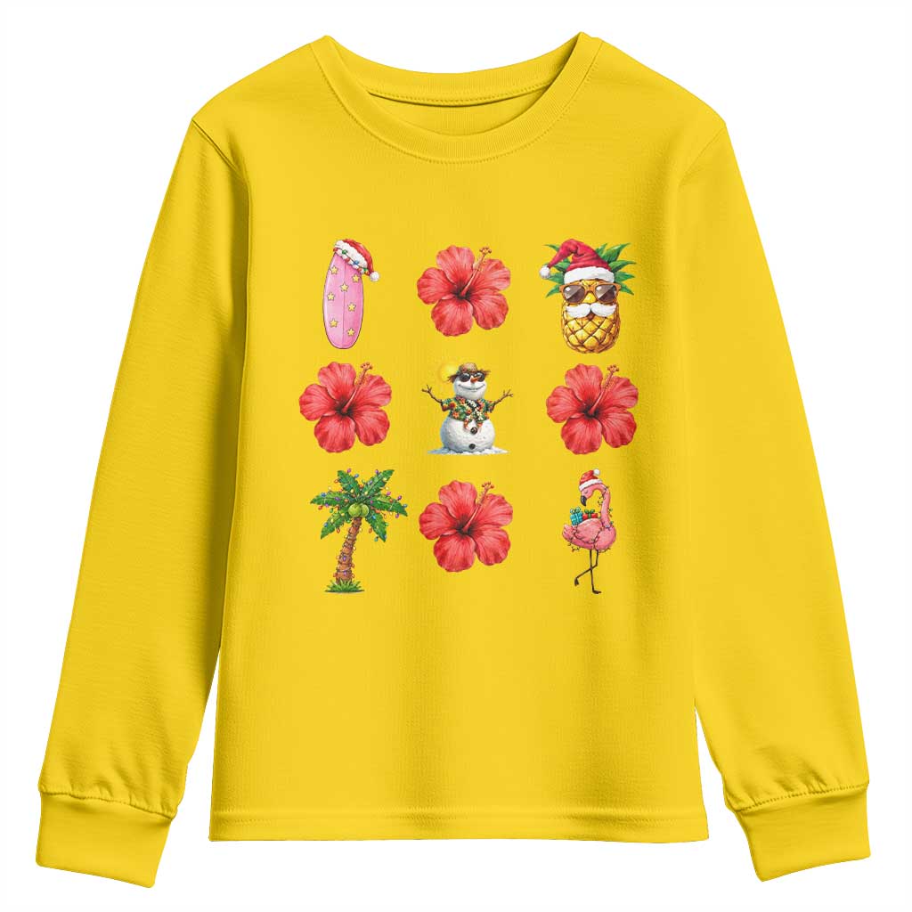 Christmas In July Youth Sweatshirt Tropical Summer Beach Party Graphic