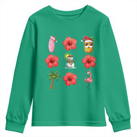 Christmas In July Youth Sweatshirt Tropical Summer Beach Party Graphic