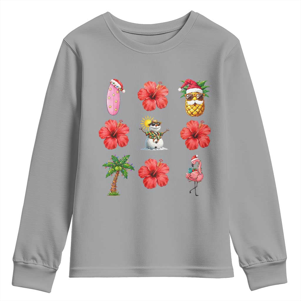 Christmas In July Youth Sweatshirt Tropical Summer Beach Party Graphic