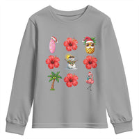 Christmas In July Youth Sweatshirt Tropical Summer Beach Party Graphic
