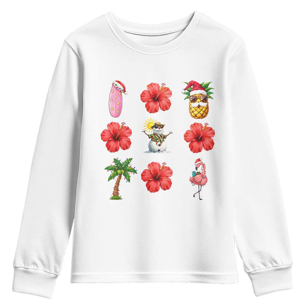 Christmas In July Youth Sweatshirt Tropical Summer Beach Party Graphic