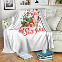 Funny Santa Christmas In July Graphic Throw Blanket Tis The Sea Sun