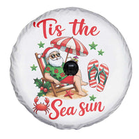 Funny Santa Christmas In July Graphic Spare Tire Cover Tis The Sea Sun