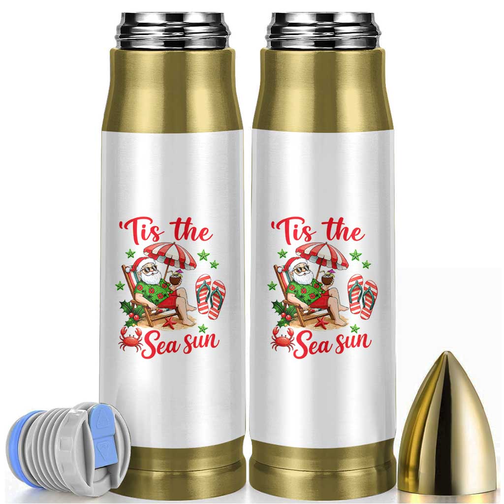 Funny Santa Christmas In July Graphic Bullet Tumbler Tis The Sea Sun