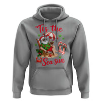 Funny Santa Christmas In July Graphic Hoodie Tis The Sea Sun