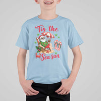 Funny Santa Christmas In July Graphic T Shirt For Kid Tis The Sea Sun