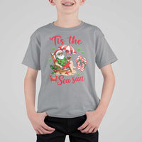Funny Santa Christmas In July Graphic T Shirt For Kid Tis The Sea Sun