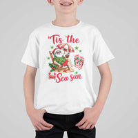 Funny Santa Christmas In July Graphic T Shirt For Kid Tis The Sea Sun